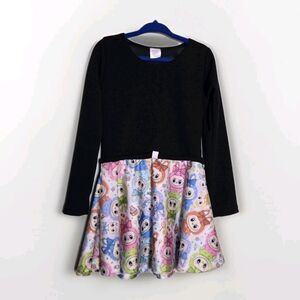 les tout petits LABUBU Long Sleeve Dress Girl's Sz 5 Headband Fit & Flare NEW